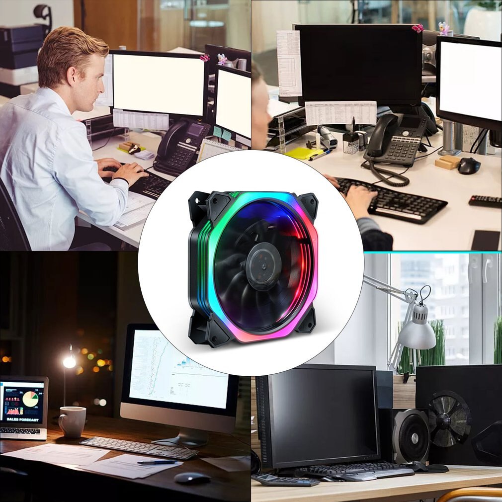 12cm LED Fan 120mm 3PIN/4PIN/6PIN PC Desktop Computer Case Cooling Cooler Fan 6 Heat Pipes GPU CPU Cooler Double Halo Light