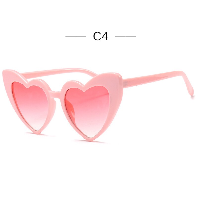 Uvlaik Hart Zonnebril Vrouwen Lolita Liefde Glazen Vintage Zonnebril Reflecterende Brillen UV400 Retro Bril: PINK