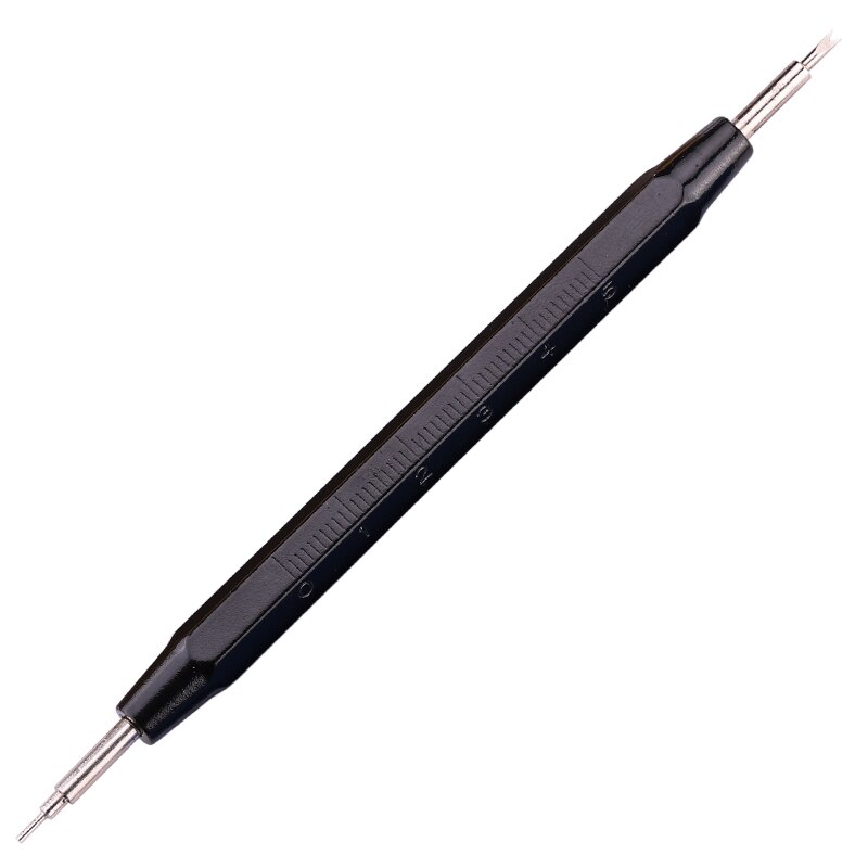 Pulseira de relógio fivela mola barra ligação pino removedor reparação abridor ferramenta medição liga alumínio profissional ferramentas relógio: Preto