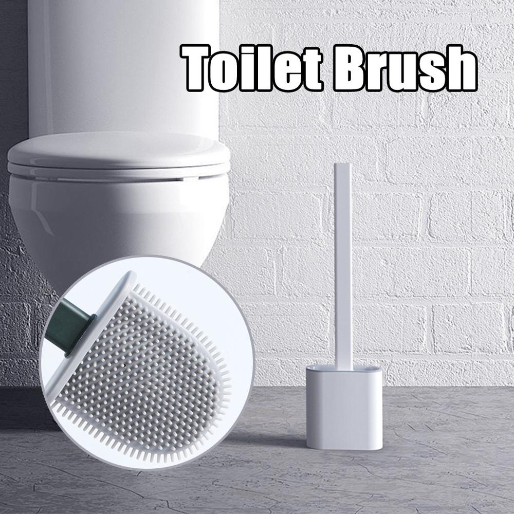 Siliconen Toiletborstel Wc Borstel Flexibele Brosse Borstel Hoofd Muur Houder Toiletborstel Eenvoudige Reiniging Badkamer Set Accessoires