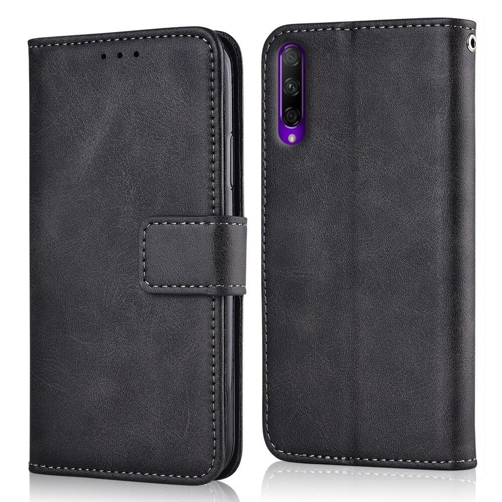 Voor huawei honor 9x pro hoesje voor op huawei 9x pro coque luxe portemonnee hoesje voor huawei honor 9 xpro 9x pro boek vintage flip cover: Niu-donkergrijs