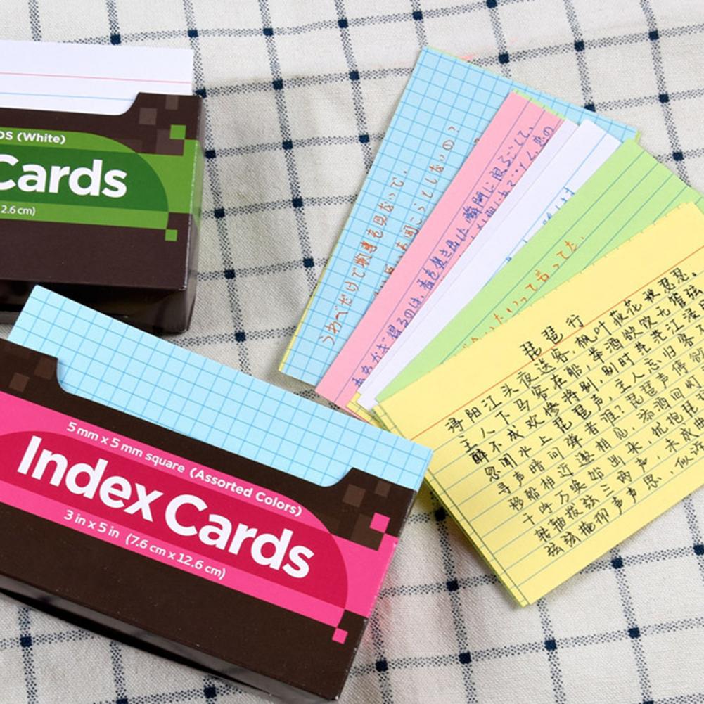 1 Set Neon Index Cards Vibrant Color Eye-catching Paper Ruled Study Index Writing Study Cards Versatile for Home