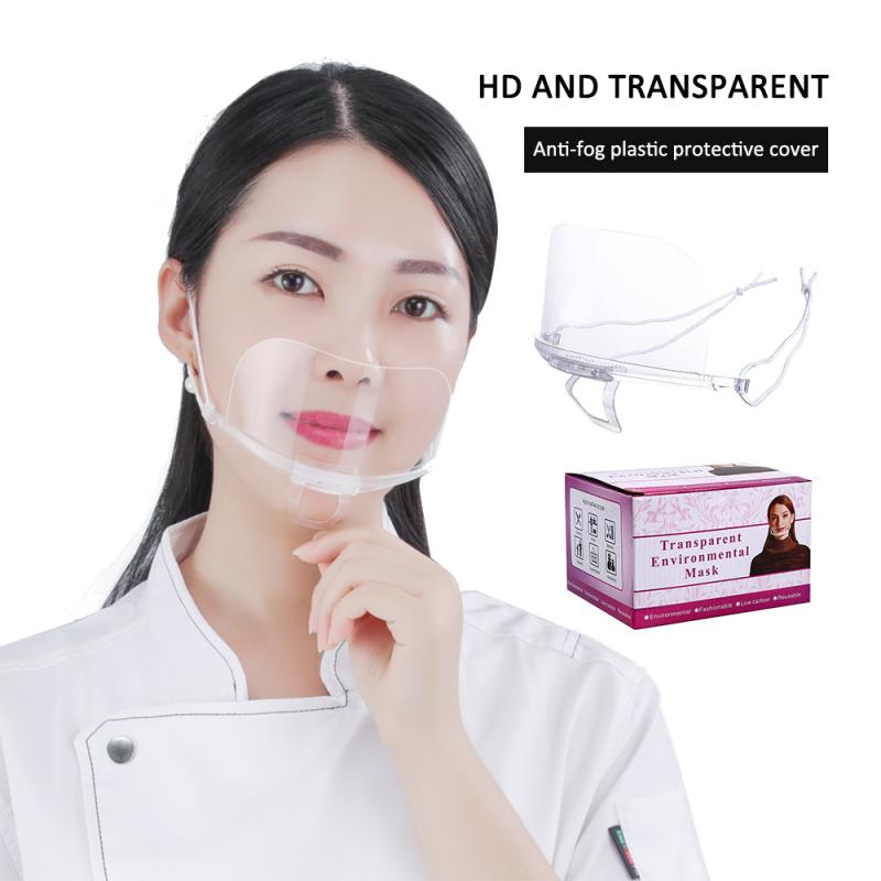 10pcs PET Health Care Tool Transparent Masks Permanent Anti Fog Catering Food Hotel Plastic Kitchen Restaurant Masks Anti-saliva
