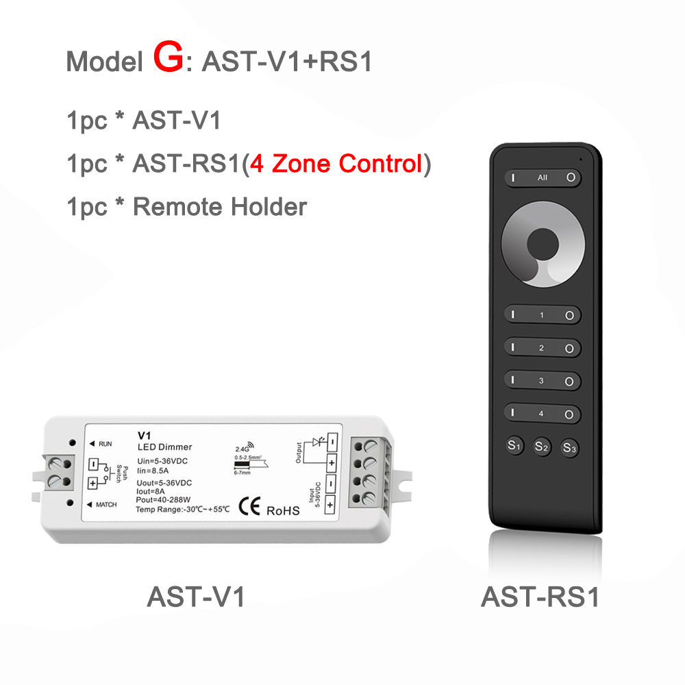 LED Dimmer 12V 24V PWM RF 2.4G Wireless Touch Remote Controller 5V 36V Smart Wifi Dimmer Switch for Single Color LED Strip Light: Model G