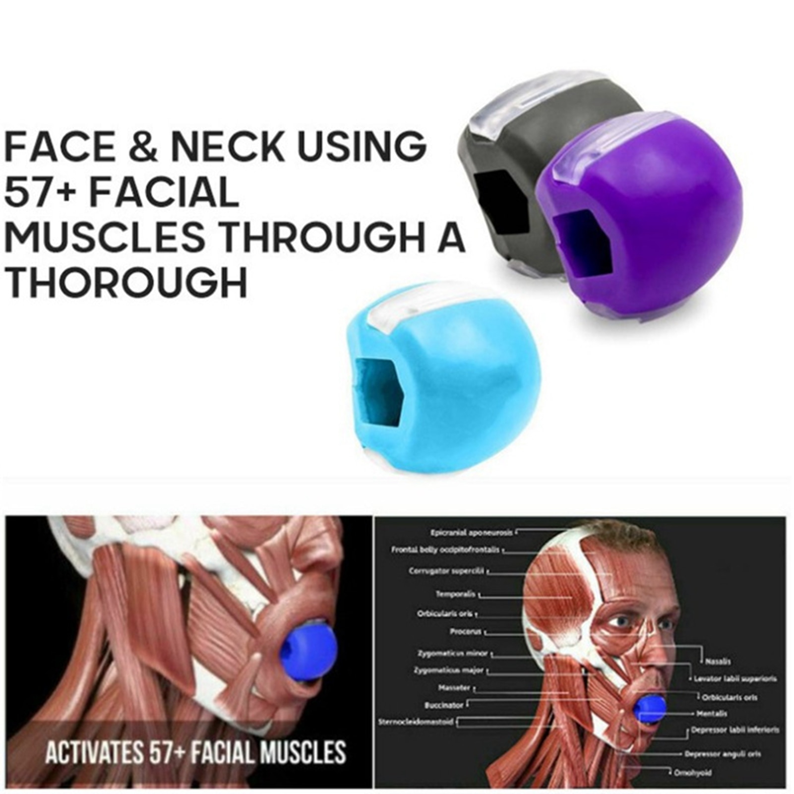 Face Masseter men facial pop n go mouth jawline Jawrsize Jaw Muscle Exerciser chew ball chew bite breaker training
