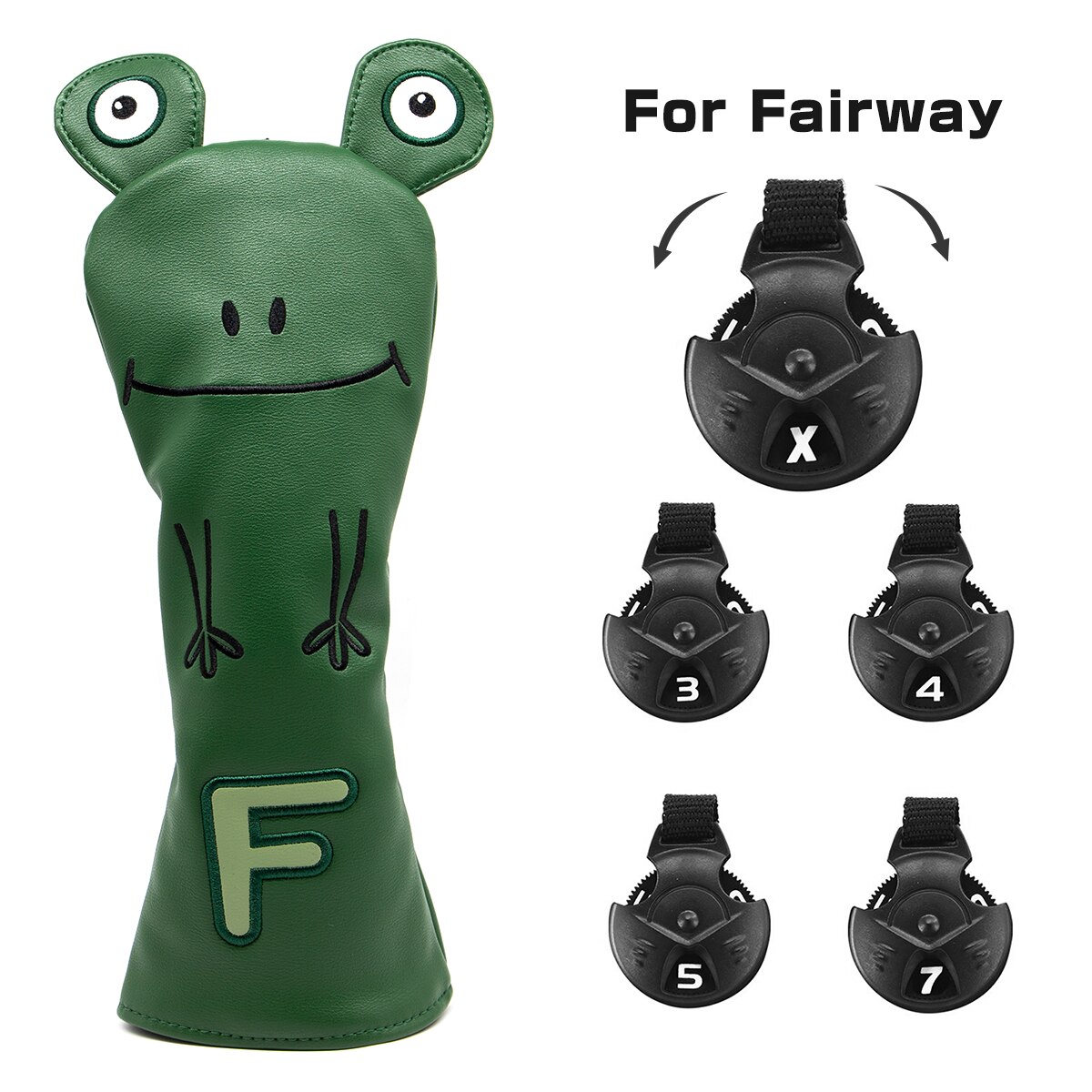 Golf club wood headcover Cute Frog Leather Hand-Made 1 Wood driver head cover Fairway golf headcvoer Hybird covers