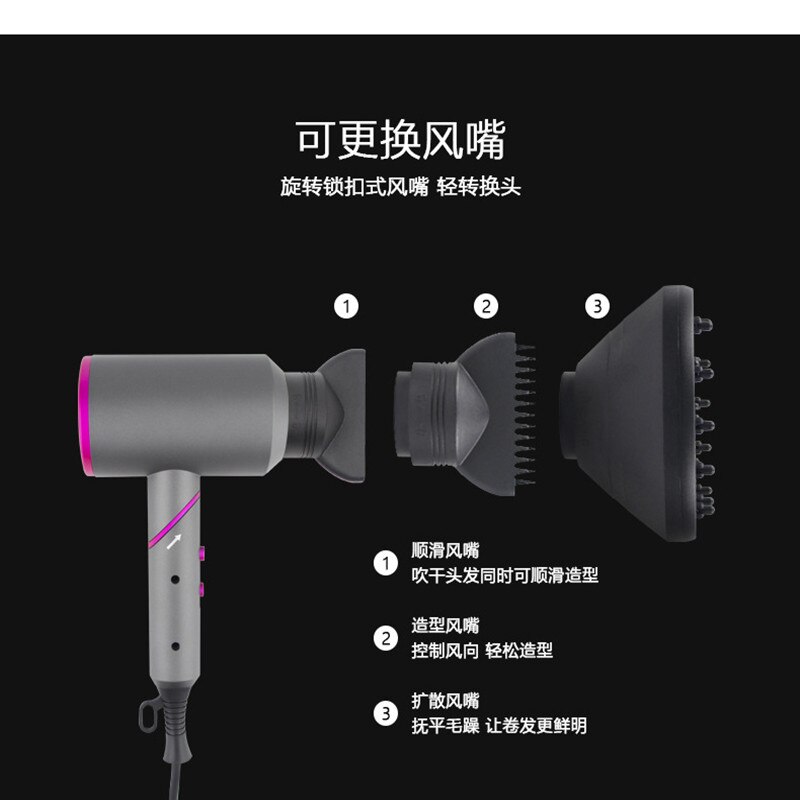 Hair Dryer Negative Ion Blow Dryer Strong Wind Salon Smooth Hair Dryer and Cold Wind Air Brush Hair Dryer