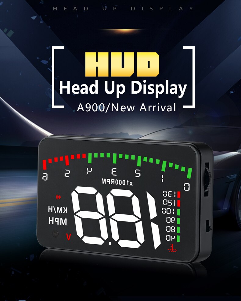 WIIYII A100 3.5 A900 HUD Head-Up Display Car-Styling Overspeed Warning Windshield Projector Alarm System Auto Detector de coche