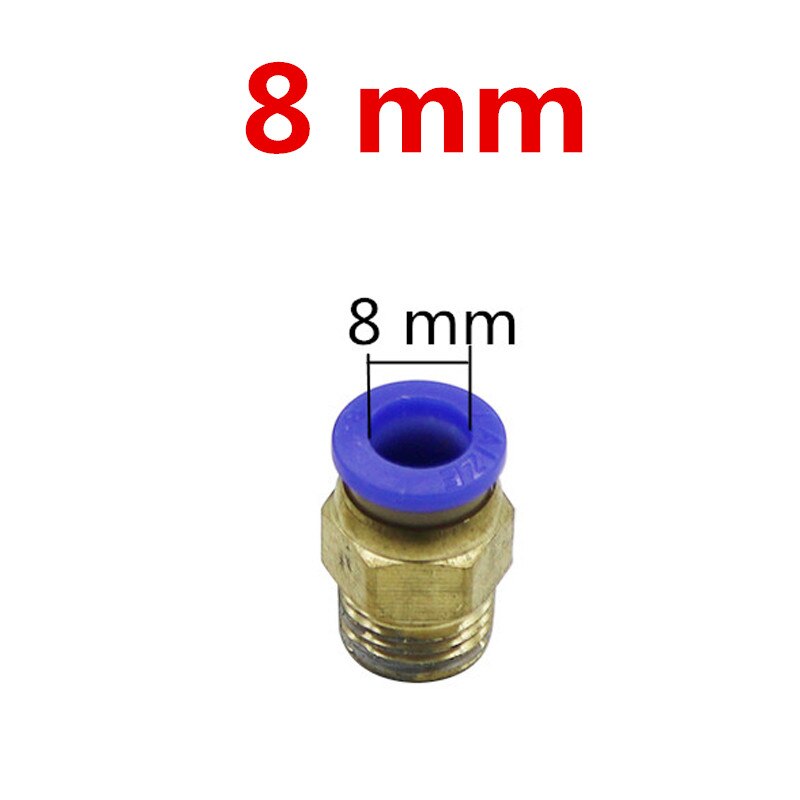 6/8/10/12mm OD Pipe Interface to 1/8" 1/4" 3/8" 1/2" Male Thread Straight Connector Air Pneumatic Fitting Garden Connector 2Pcs: 1I2 inch / 8mm