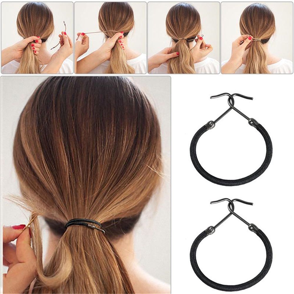 5 Pcs Rubber Haarbanden Voor Vrouwen Meisjes Haken Vorm Haar Styling Paardenstaart Haken Houder Bungee Bands Haaraccessoires