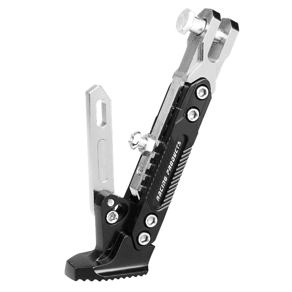 Pata de cabra ajustable para motocicleta eléctrica, soporte lateral para estacionamiento, 1 Uds.: Plata