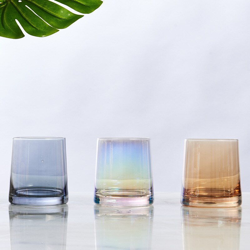 Europeisk stil stjerneegg koppplatering farge stor kapasitet blyfri glass kopp husholdning krystalljuice kopp ølkopp
