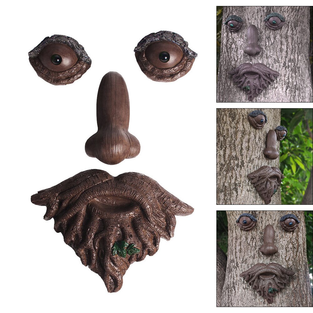 Bits En Stukken Oude Man Tree Hugger Tuin Peeker Sculptuur Kofferbak Grillige Tree Hugger Sculptuur Boom Gezicht Tuin Decoratie