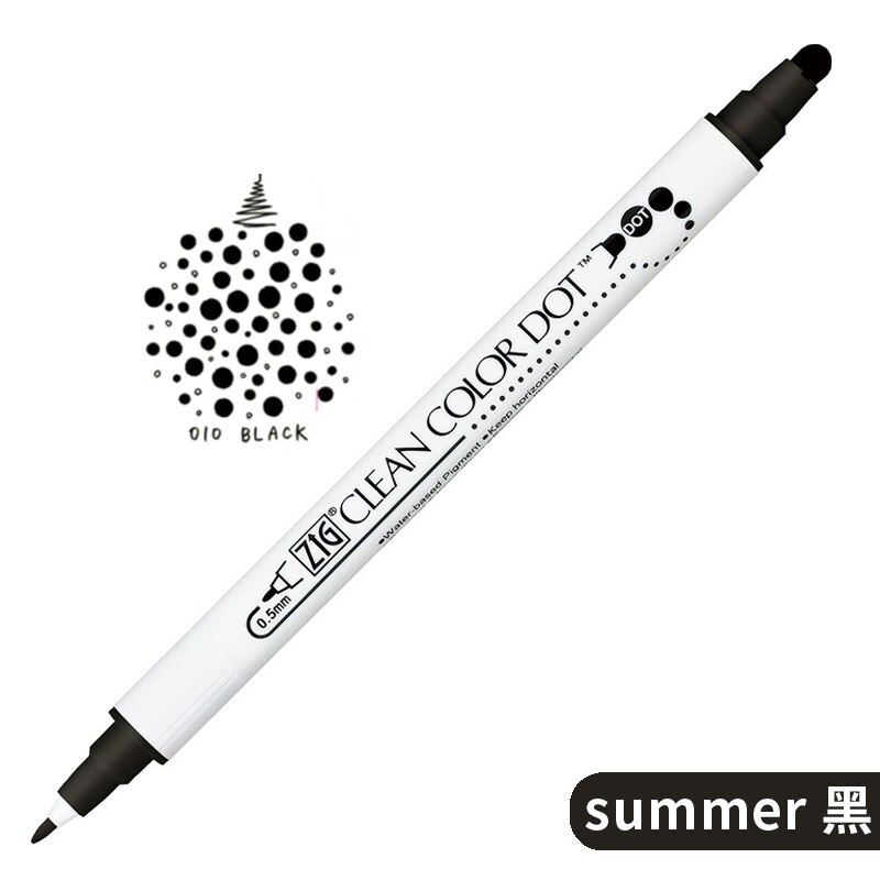 1pc japonia Zig KURETAKE czysty kolor kropka TC-6100 podwójna głowa metaliczny kolor Marker akwarela pióro malowane pędzelek artystyczny okrągły znaczek