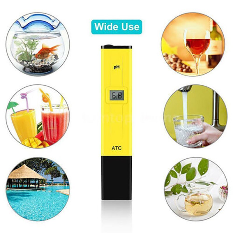 PH Test Pen Portable Level Electrode Sensor Reader PH Meter For Pond Life Water Lab Use Without Battery