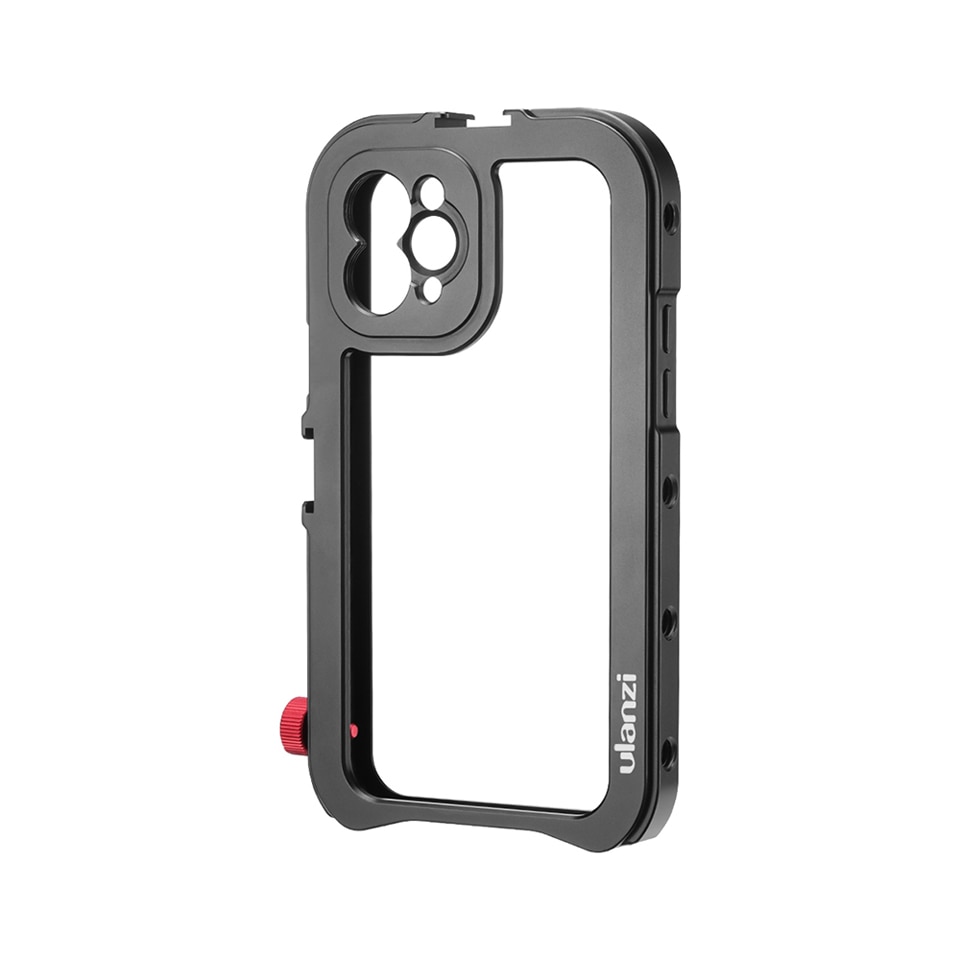 Aluminiums videobur til iphone 11 pro max w linseadapter 1/4 " stativskrue og koldsko-beslag til mikrofon led videolys