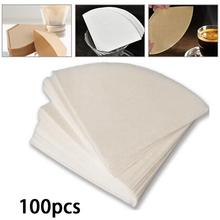 100Pcs carta da filtro per caffè a forma di cono carta da gocciolamento in legno originale naturale V60 filtro da caffè di ricambio per 2-4 persone