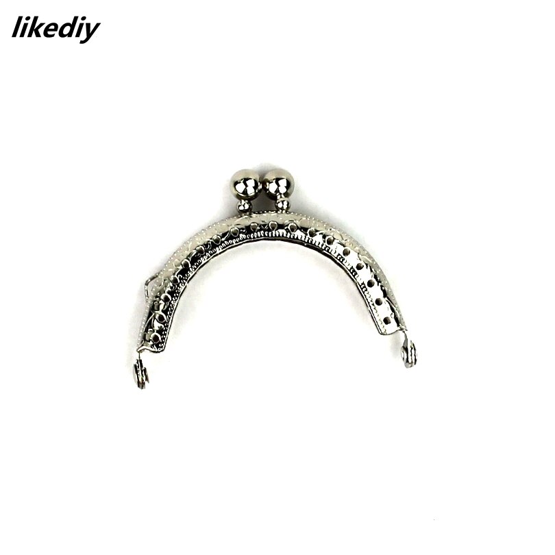 10 Pcs/Lot 6.5 CM Antique Bronze&amp;Silver Size Bead Head Semicircular Metal Coin Purse Frame Kiss Clasp DIY Bag Accessory: Silver