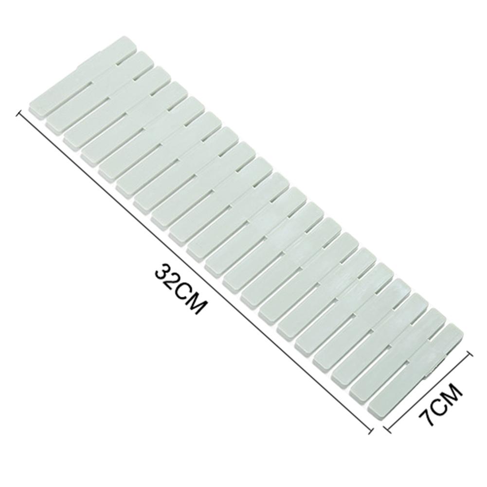 4pcs Adjustable Drawer Divider Clapboard Partition Socks Office Separator Closet Wardrobe For Underwear Belt Space Organiser: Green 32x7cm