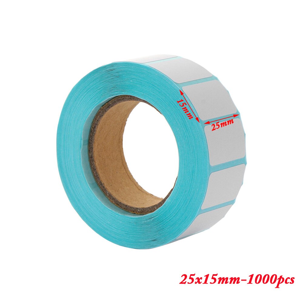 1000/700 kpl valkoinen liimapaperi lämpötarra tarra paperi supermarket hinta tyhjä etiketti suoratulostus vedenpitävät tarrat: 25 x 15mm