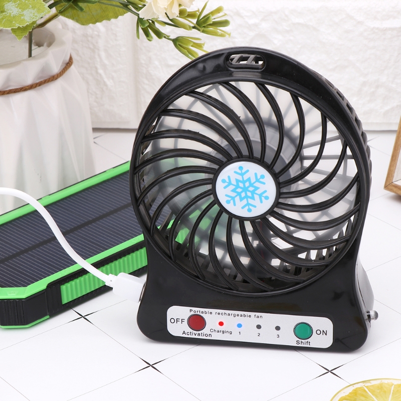 Portable USB Fan Cooler 5W Outdoor LED Light Fan Air Cooler Desk USB Fan Without 18650 Battery