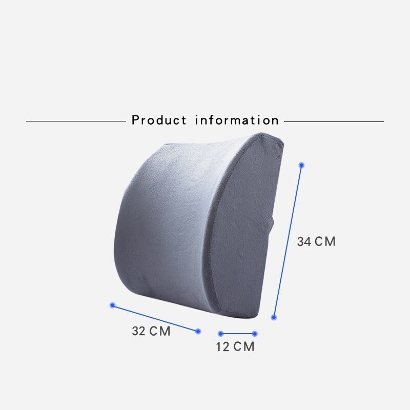 Chair Pillow Memory Foam Lumbar Back Support Cushion Relief Pillow for Office Home Car Auto Travel Booster Seat