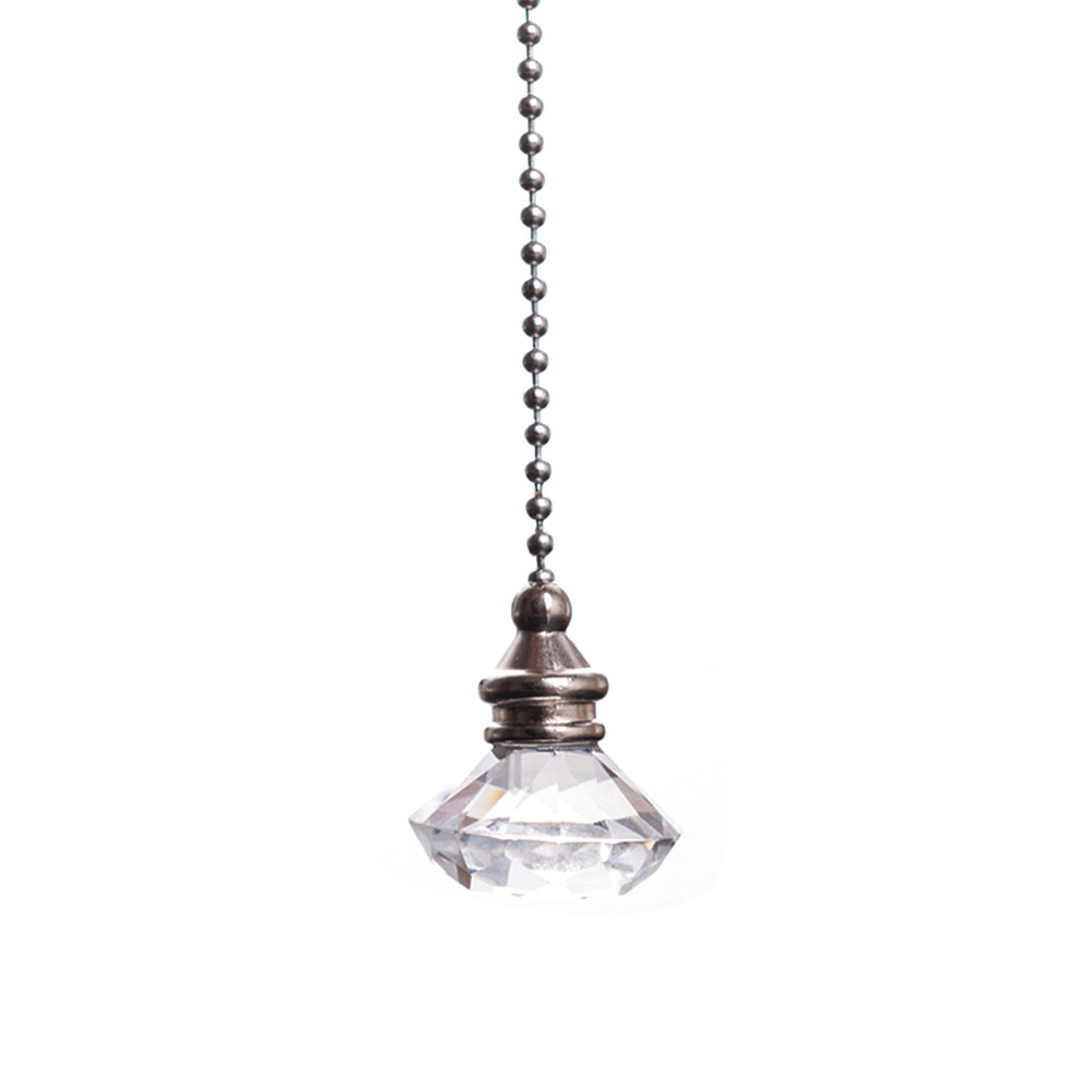 Portable Styling Ceiling Fan Pull Chain Desk Light Dazzling Crystal Home Decor Prism Craft Clear Pendant Hanging Extension