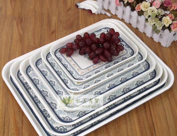 Rectangle Melamine Storage Tray Fruit Platter Tray Thick Bread Plate
