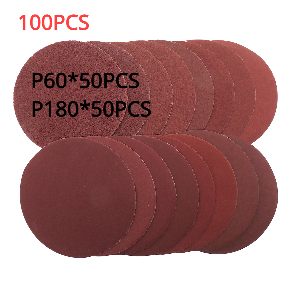 Disque abrasif avec tampon de support, adaptateur de perceuse pour le polissage, le meulage, le ponçage, le disque convertible, le papier abrasif rond, le crochet et la boucle, 5 ", 125mm, 30 pièces par ensemble: Rouge