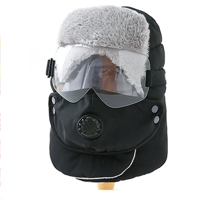 nouvelle casquette chaude hiver garçon bonnets chapeaux pour fille capuche étanche chapeau avec des lunettes Cool cagoule: F24 1 / Adult