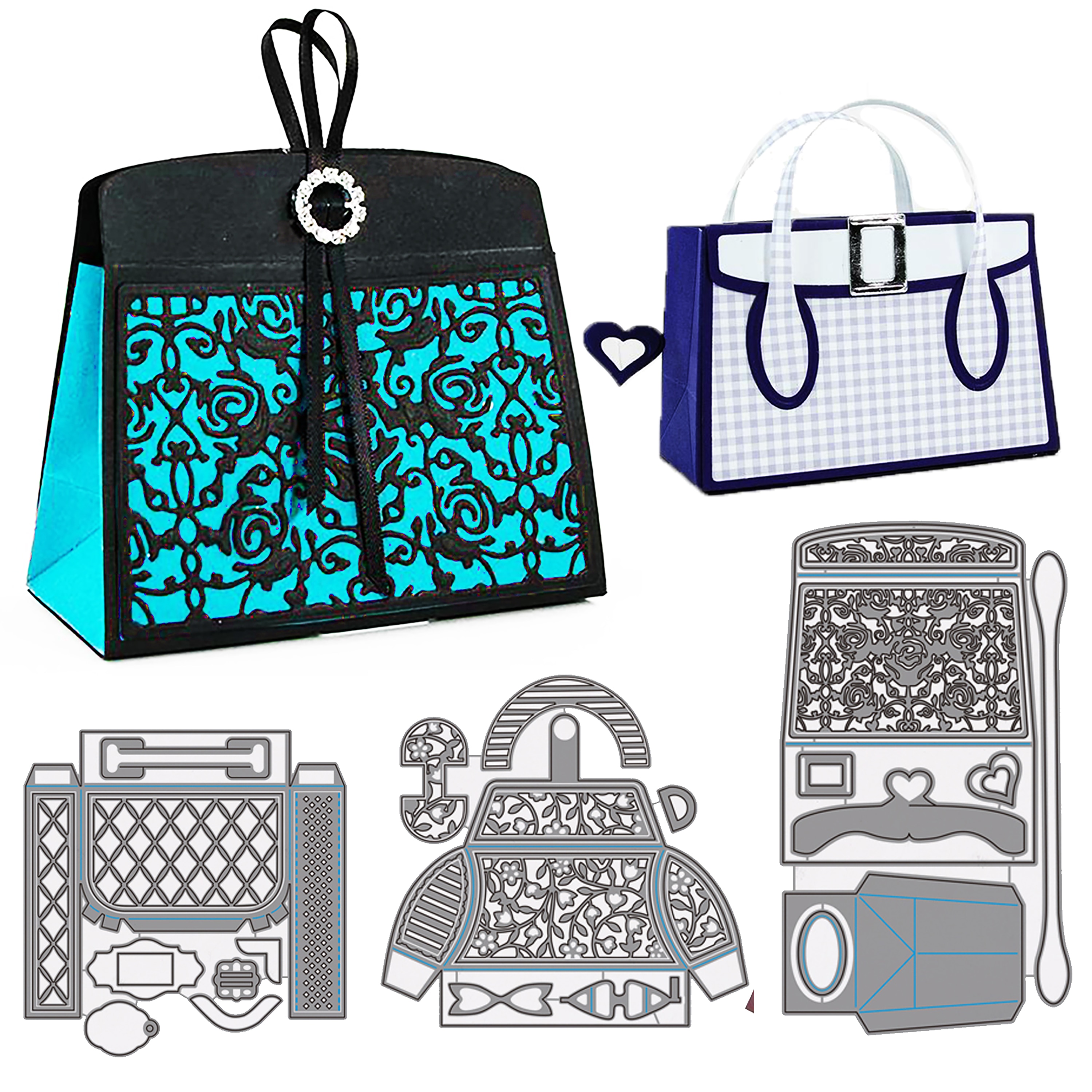 Handbag Metal Cutting Dies Lady Bag Purses Craft Christmas Dies Scrapbooking for DIY Making Dies Cuts Girl Hand Bag