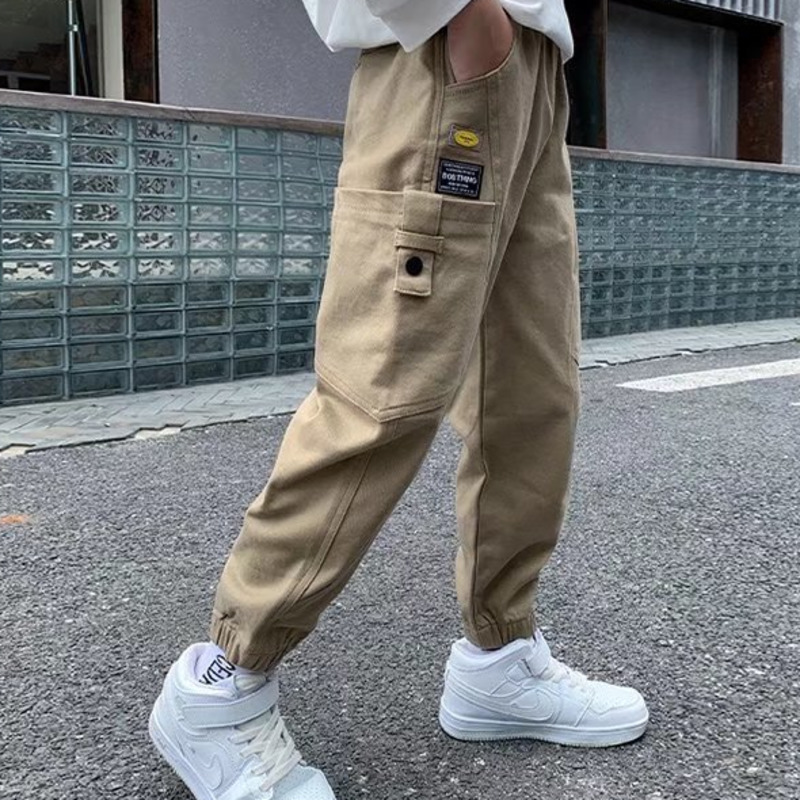 Boys' Pants Spring and Autumn Overalls Children's Loose Casual Children's Clothing Leggings Are Thin Slender Legs