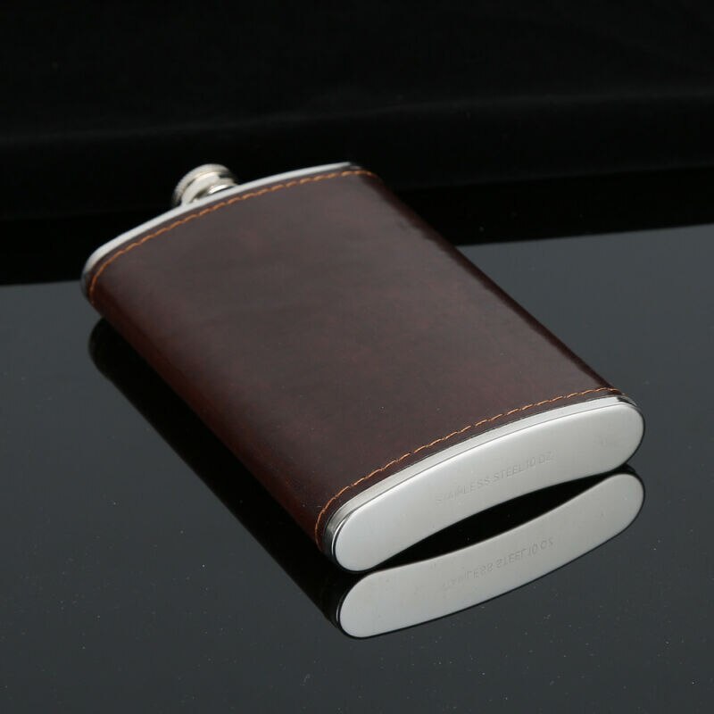 Flachmann 5 6 7 8 9 10 unzen Edelstahl PU Tasche Trinken Halfter Whiskey Likör Wodka