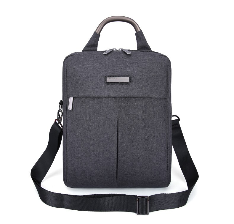 office bags for men work bag portafolio hombre business Waterproof Grey Black Working man Data Notebook shoulder Messenger Bag: black