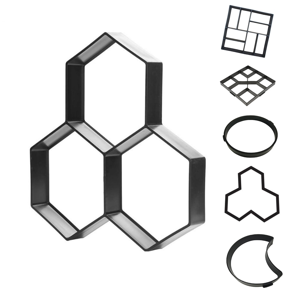Geometrische DIY Bestrating Cement Baksteen Beton Mallen Plastic Path Maker Mold Tuin Stepping Oprit Mold Tuin Steen Road Patio