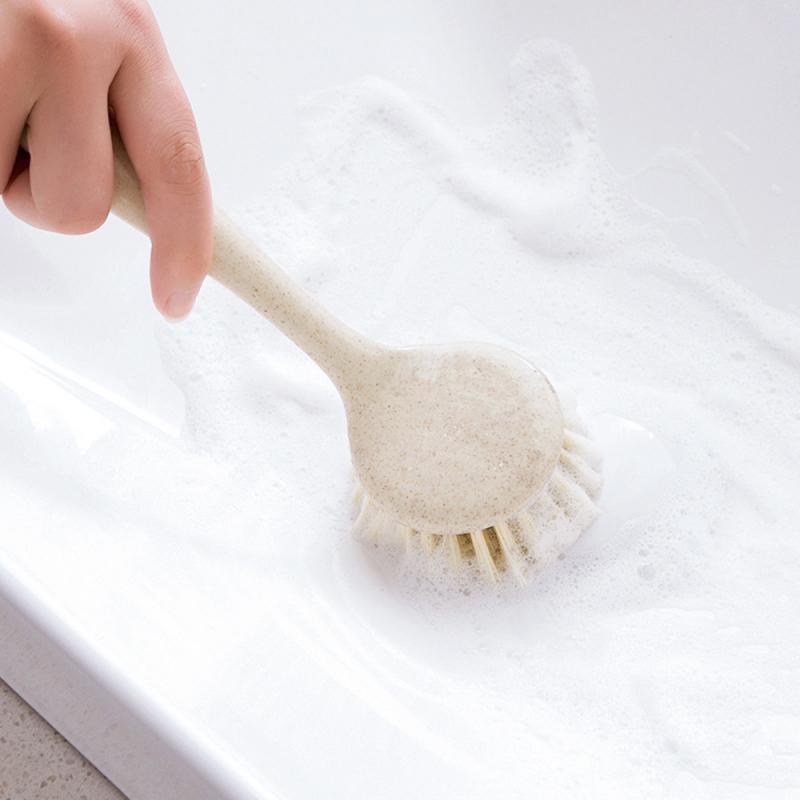 Handheld Cleaning Brush Long-handled Washing Dishes Brush Pot Can Cleaning Brush Kitchen Multifunction Brush
