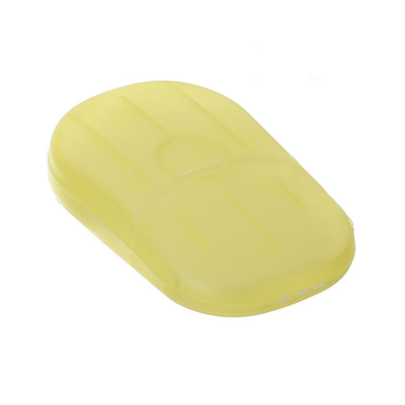 20 Stks/doos Hand Wassen Zeep Papier Draagbare Schoonmaken Slice Sheets Mini Wegwerp Boxed Zeep Papier Reizen Accessoires: Yellow