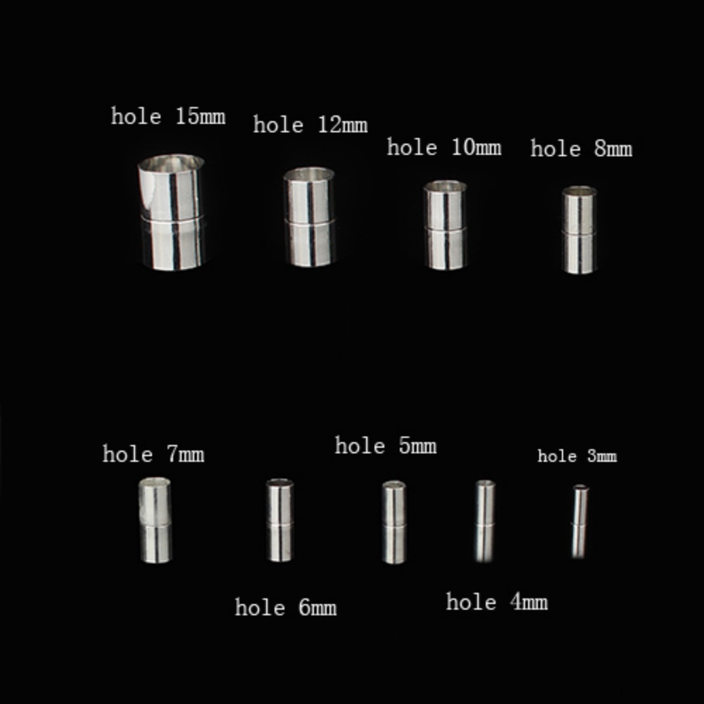 Lote de 5 unidades de cierres magnéticos fuertes cilíndricos de varios tamaños, hebilla para fabricación de joyería, accesorios de conectores de pulsera de cuerda de cuero DIY