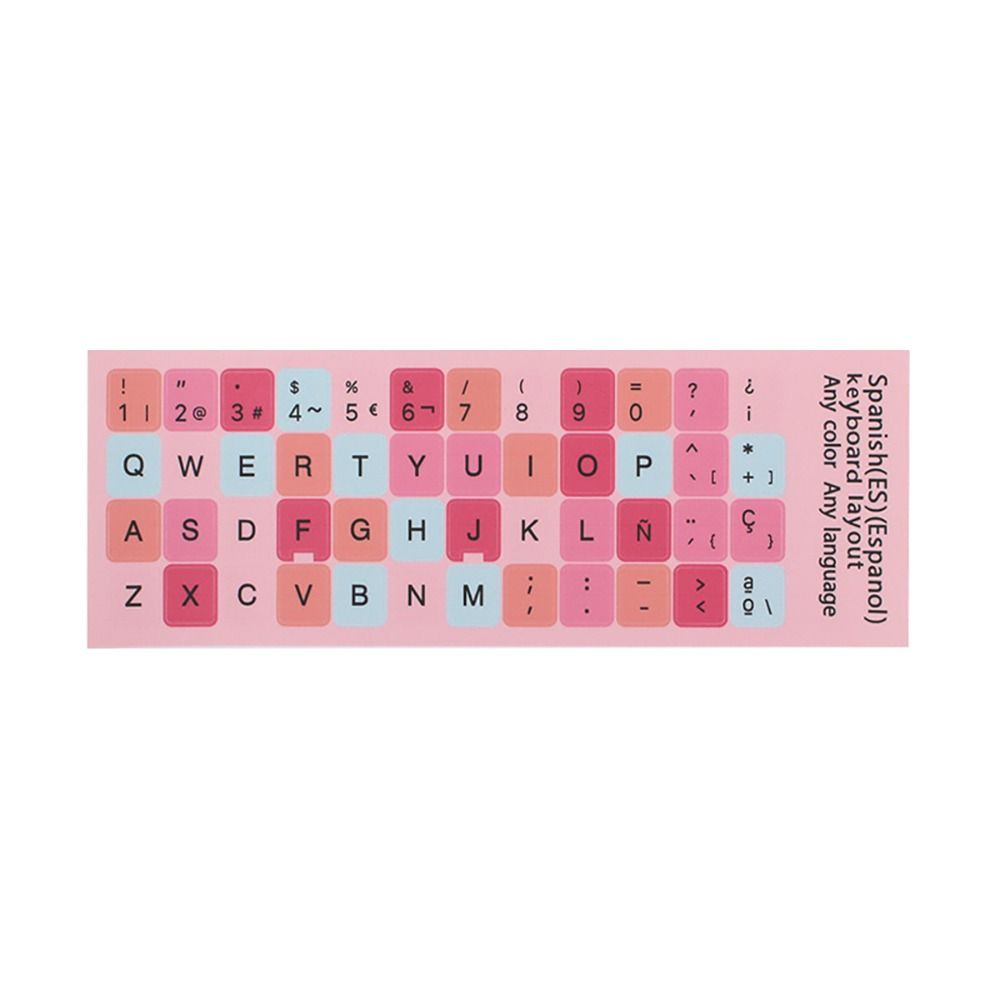 DIY Multi-language Keyboard Stickers Spanish/English/Russian/Deutsch/Arabic/Italian/Japanese Letter Replacement For Laptop PC: WHITE