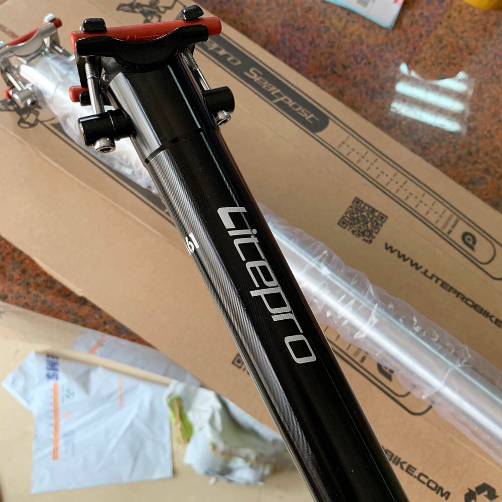Litepro A61 Aluminum Seatpost 33.9mm x 600mm For Fnhon JAVA Folding Bike Seat Tube Ultra Light: black