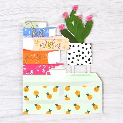 Flower Message Card Happy Birthday Label Tag Party Thank You Invitation Card: WISH-1925 II 05