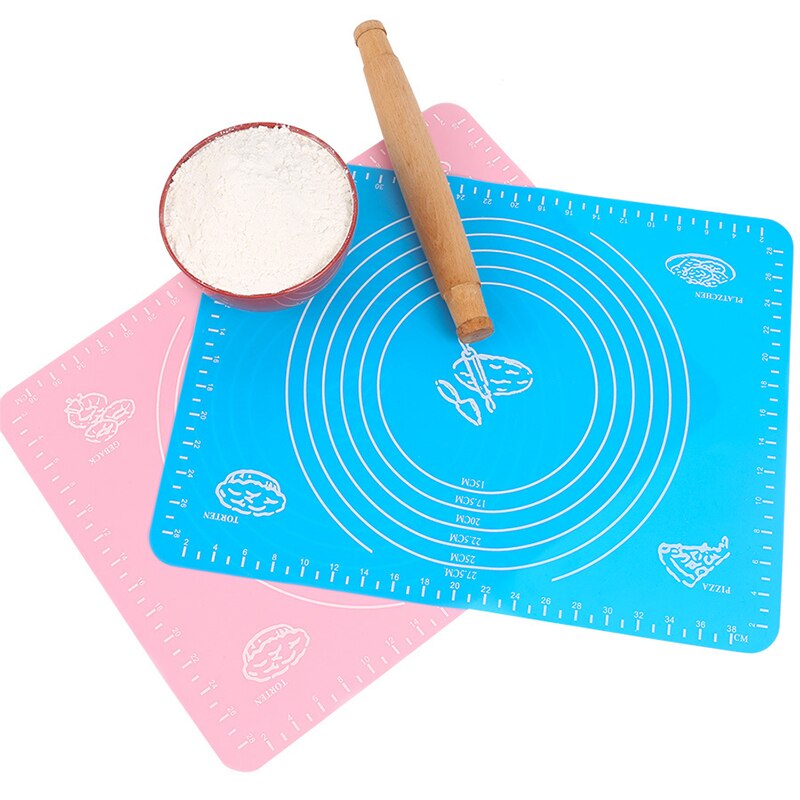 Dikker Siliconen Kneden Deeg Mat Schaal Non-stick Keuken Bakken Tool Cake Board Grote Zachte Hoge Temperatuur Rolling Deeg pad