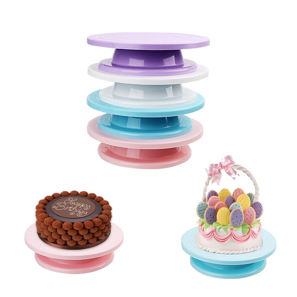 Rotating Cake Plate Round Cake Decorating Rotary Table Cake Swivel Base Turntable Stand Kitchen Baking Tool