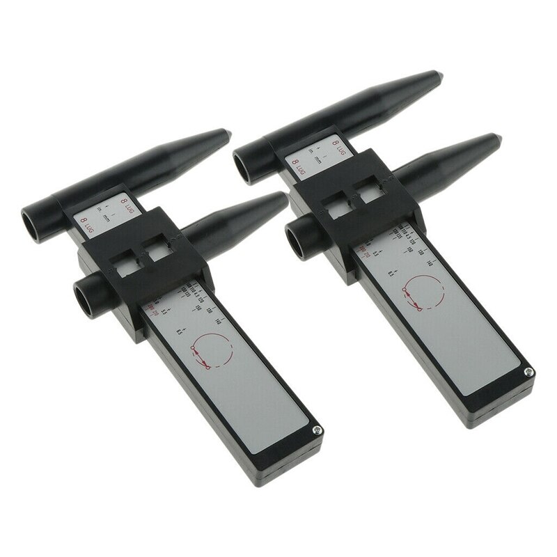 2X Wheel Rim Bolt Pattern Sliding Measuring Tool Gauge 4 5 6 8 Lug PCD Ruler: Default Title