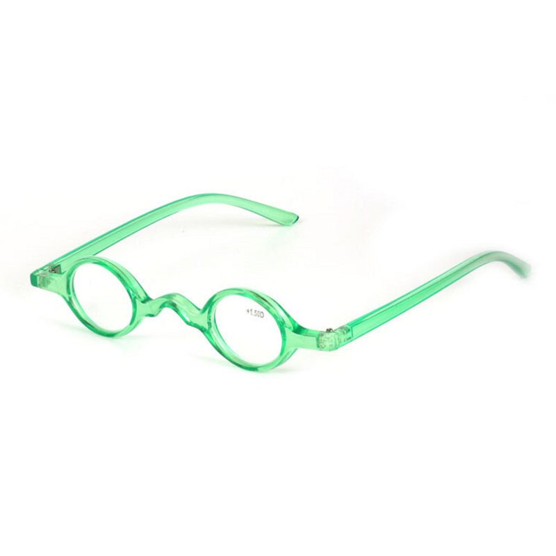 Vrouwelijke Vintage Ronde Mini Leesbril Kleine Plastic Brillen Frame Vrouwen Mannen Presbyope 1.5-3.5 R134