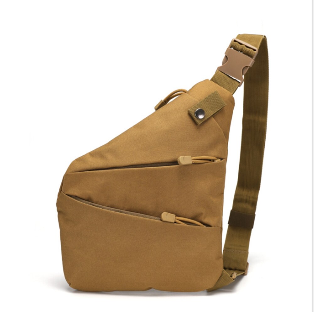 Bolso de hombro de bolsillo Personal para hombre, bolsa cruzada de pecho antirrobo, impermeable, informal, para deportes de ciclismo: Tan