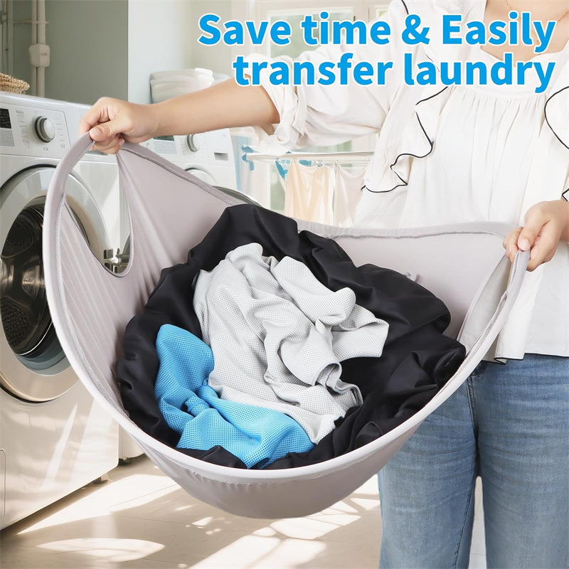 Skittentøyskurv sammenleggbar bærbar pop-opp skittentøyskurv kurv med håndtak kleskurv til skittentøy, vask og tørketrommel