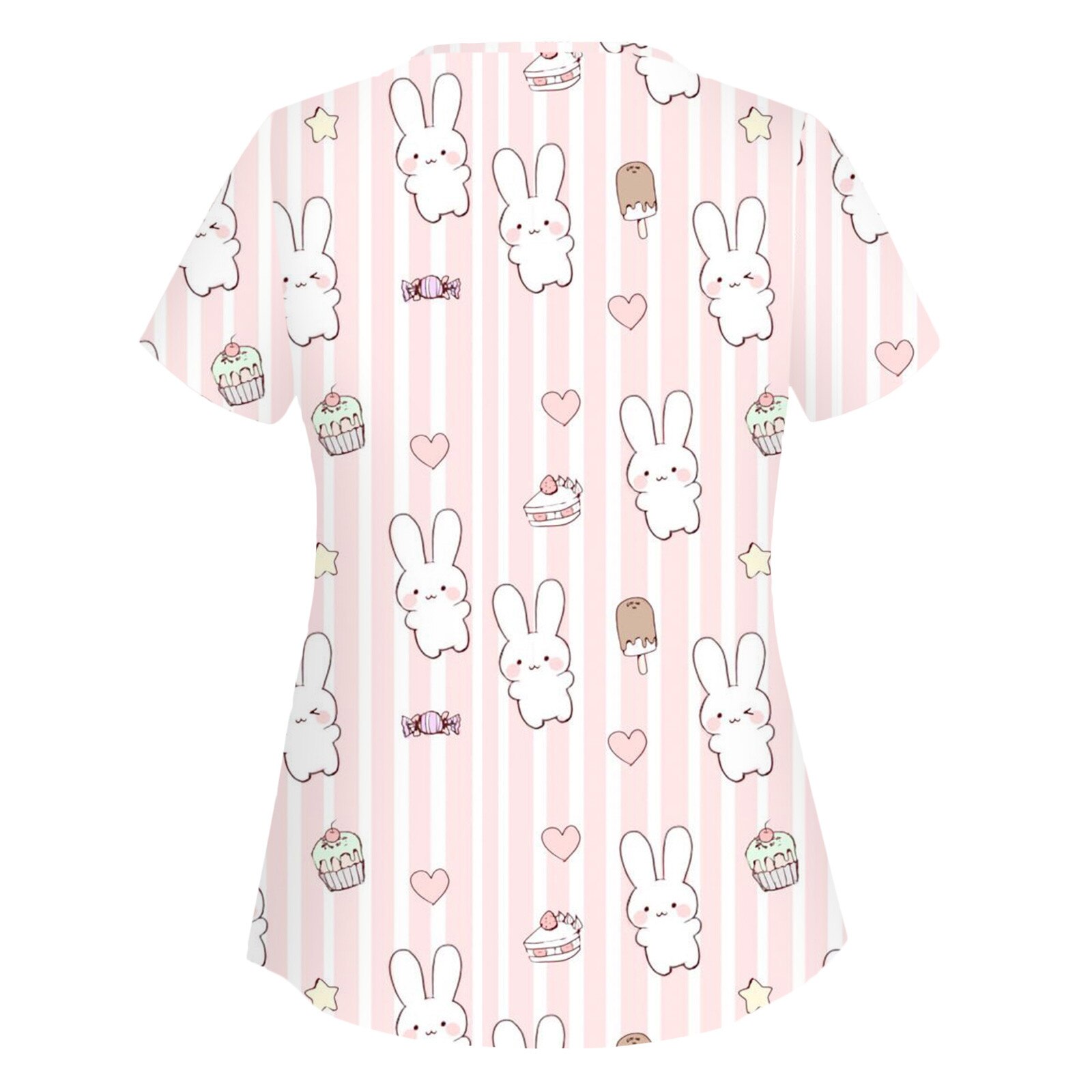 Elasticity polyester Body Nurse Uniform for Women Short Sleeve Neck Tops Working Uniform Nursing Scrubs Tops