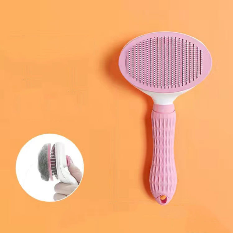 Haustier Hund Haar Bürste Katze Kamm Pflege Und Pflege Katze Pinsel Edelstahl Kamm Für Lange Haare Hunde Reinigung Haustiere Hunde Zubehör: Rosa