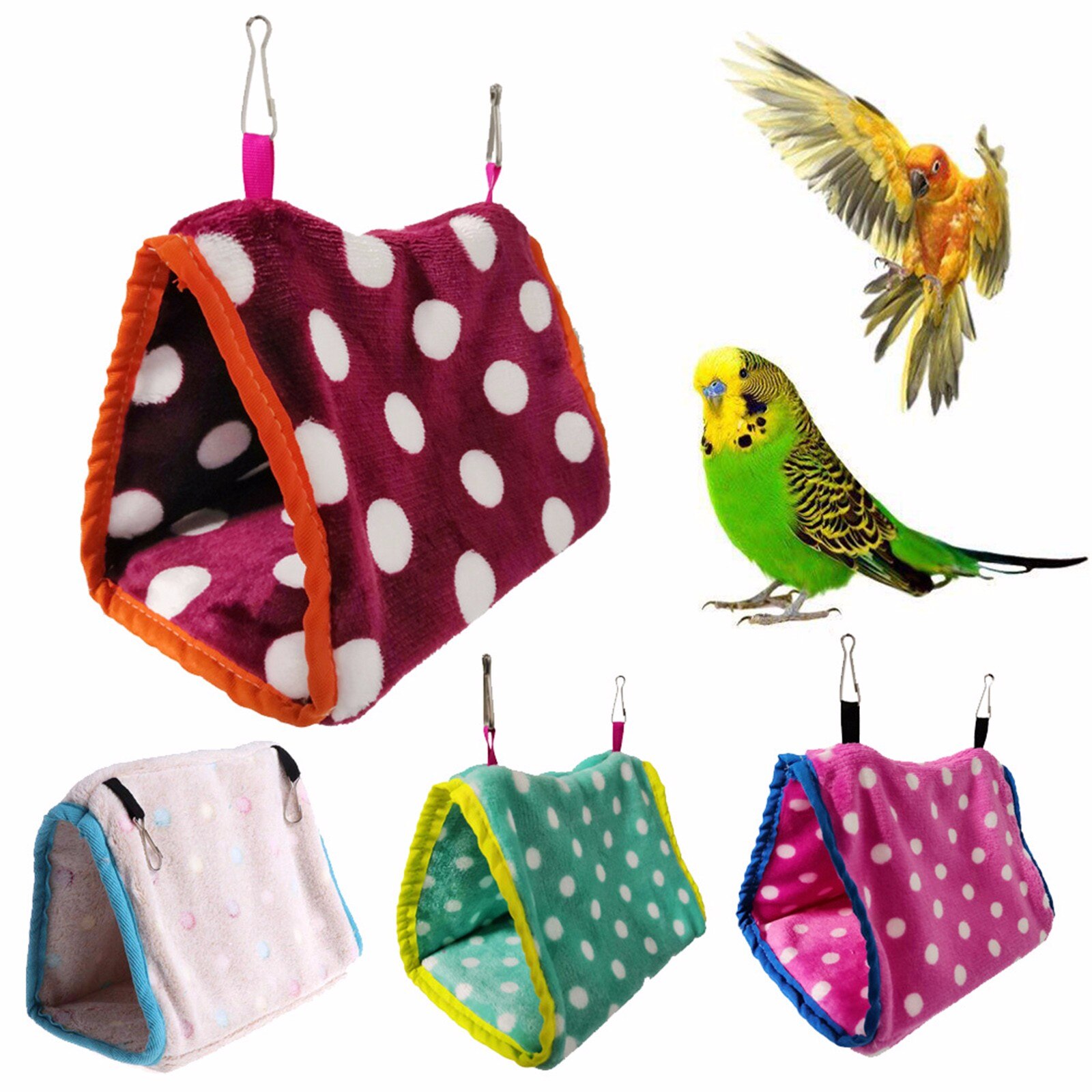 Newest Sales Pet Bird Parrot Parakeet Budgie Warm Hammock Cage Hut Tent Bed Hanging Cave Accessories #T1P